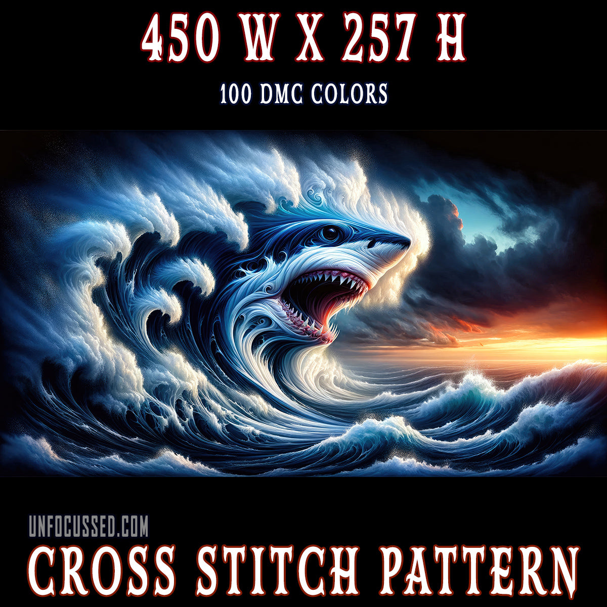 Ocean's Fury Cross Stitch Pattern