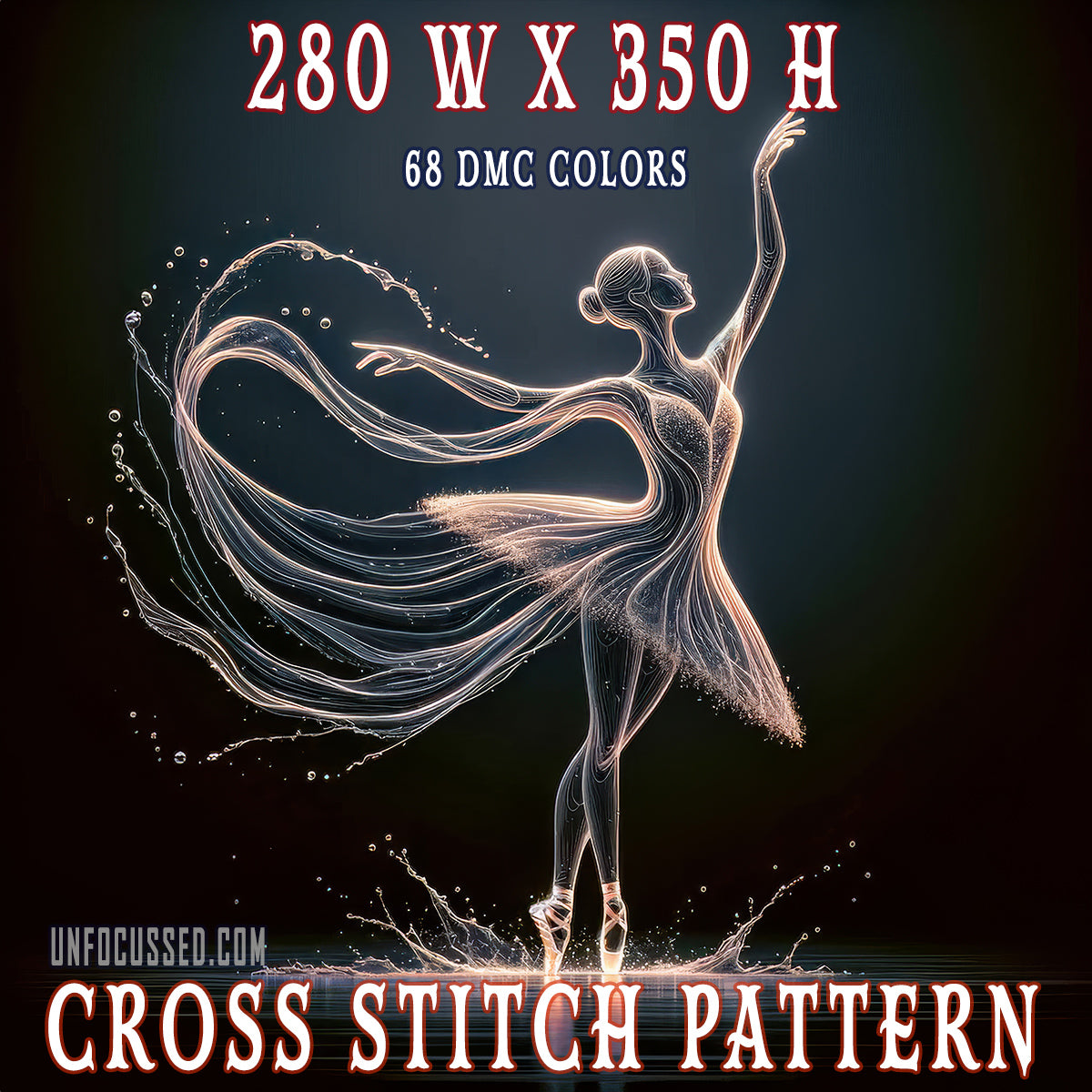 Shimmering Solitude A Dance of Reflection Cross Stitch Pattern