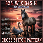 Swan and Steed Cross Stitch Pattern