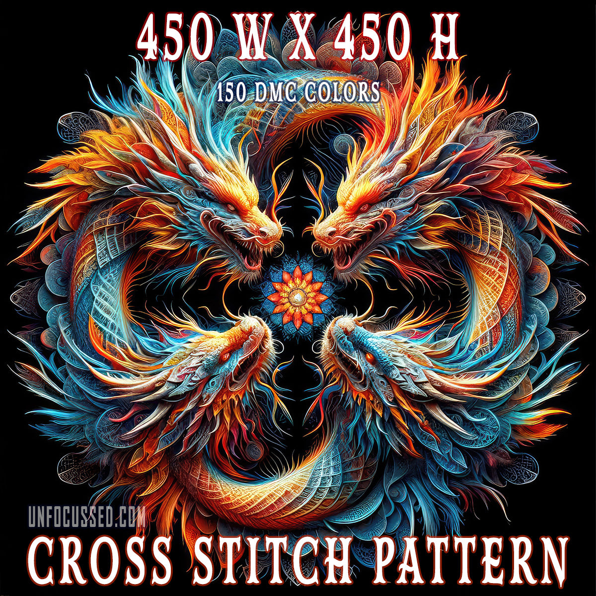Symphony of the Seraphic Dragons Cross Stitch Pattern