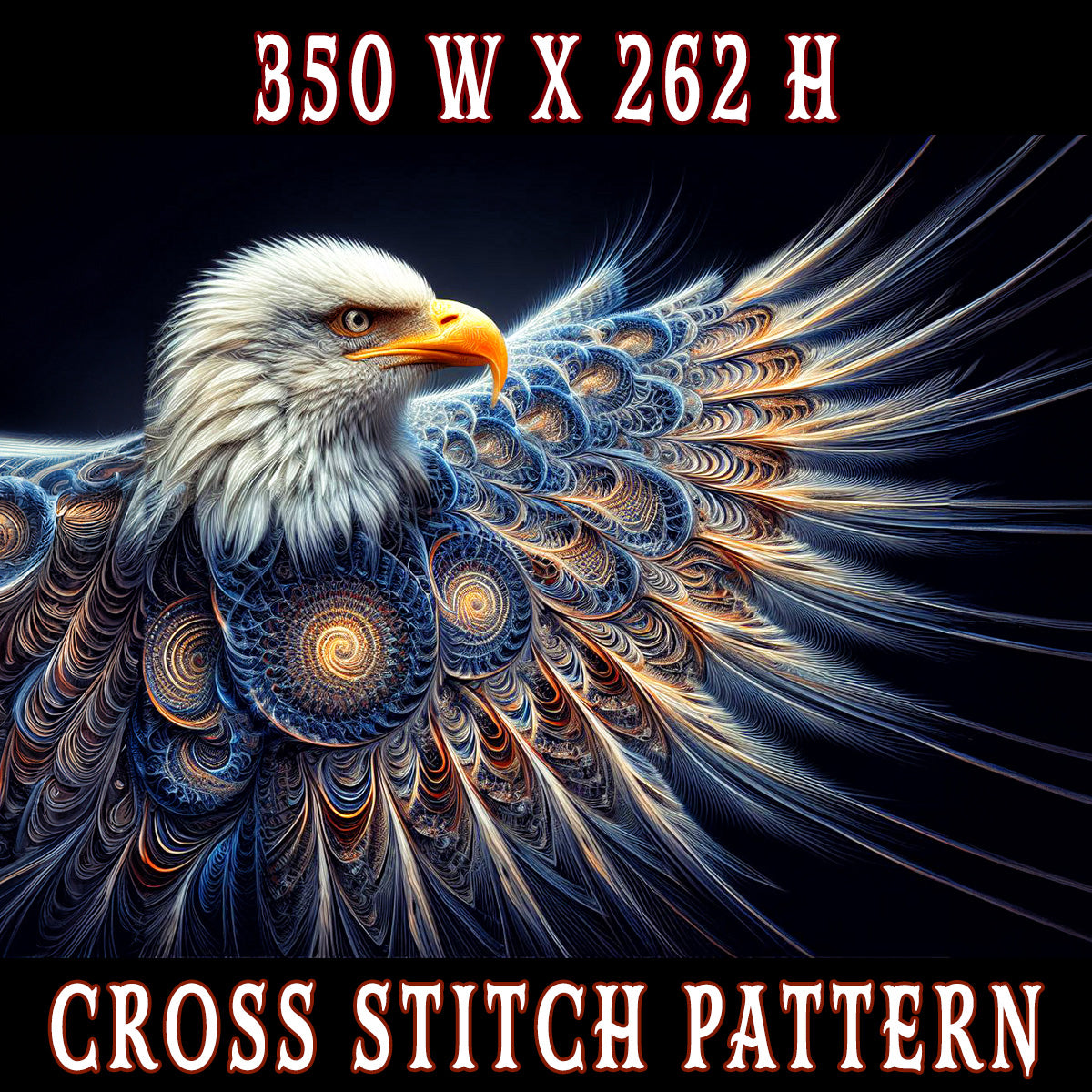 The Celestial Raptor Cross Stitch Pattern – Unfocussed Photography & Art