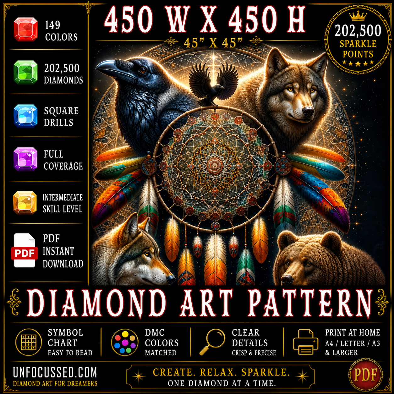 Patrón de arte de diamantes de la constelación de Dreamweaver