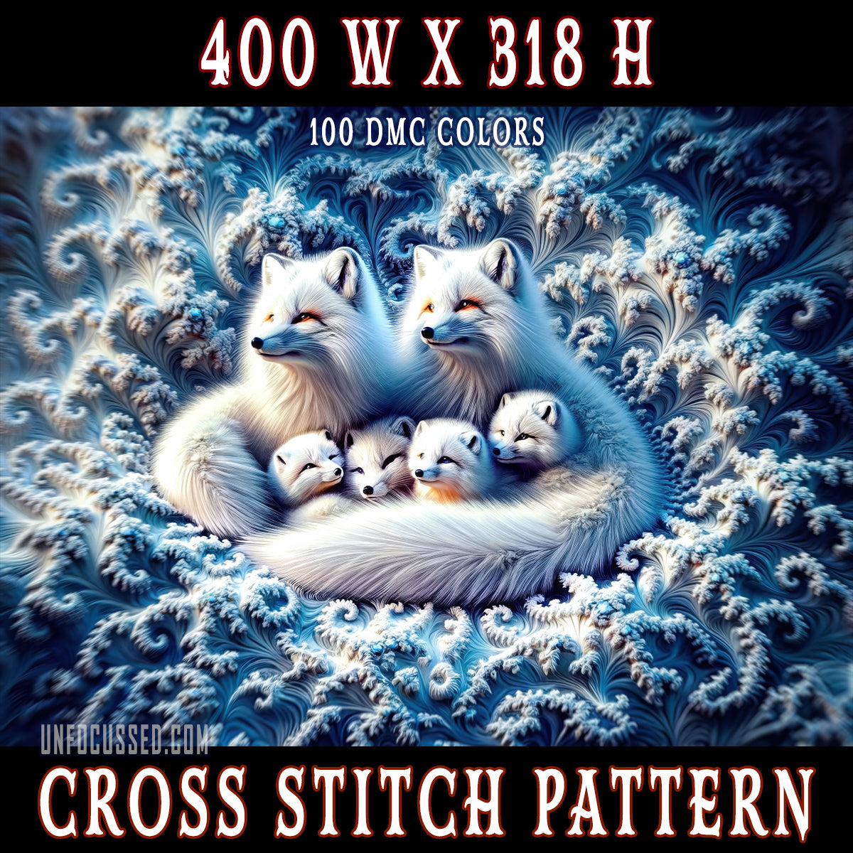 Les renards de Fractal Valley Cross Stitch Pattern