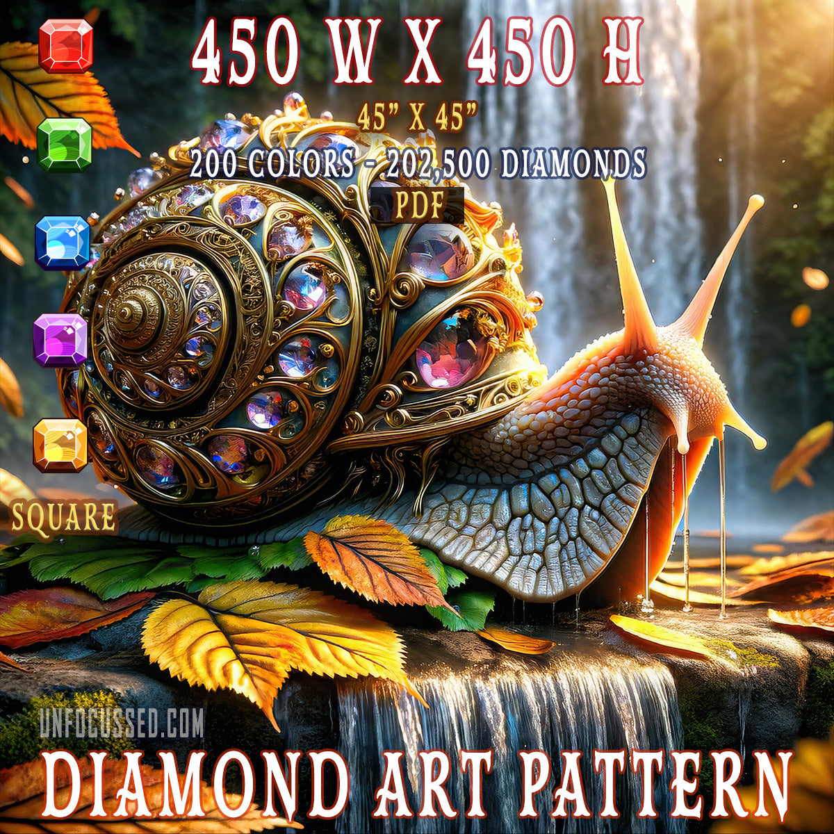 The Gilded Escargot Diamond Art Pattern