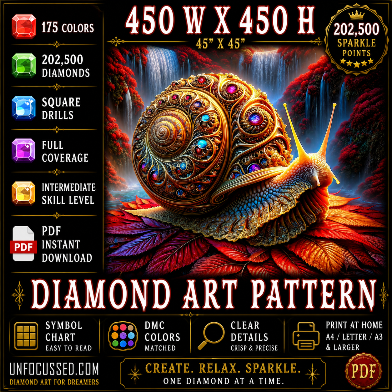 El patrón de arte de diamante Regal Acanthus Rooster