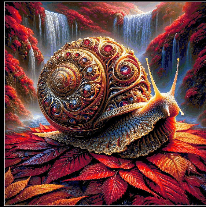 The Gilded Snail’s Odyssey Diamond Art Pattern