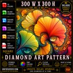 Patrón de arte de diamantes de ensueño del Ginkgo