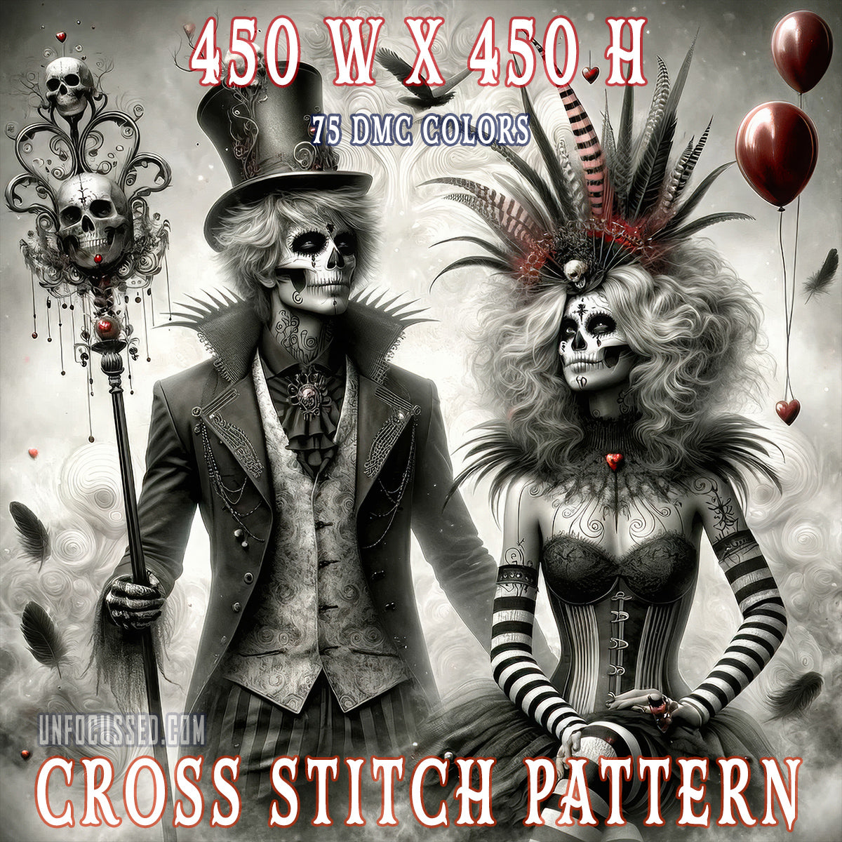 The Macabre Masquerade Cross Stitch Pattern – Unfocussed Photography & Art
