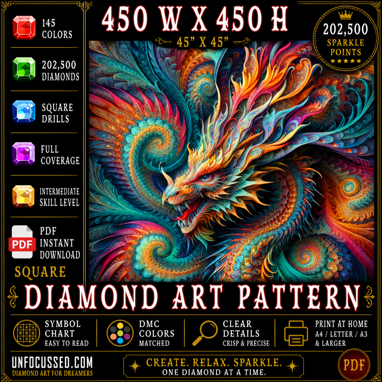 The Rainbow Drake Diamond Art Pattern