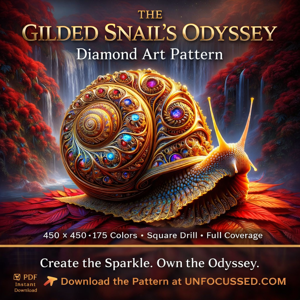 The Gilded Snail’s Odyssey Diamond Art Pattern