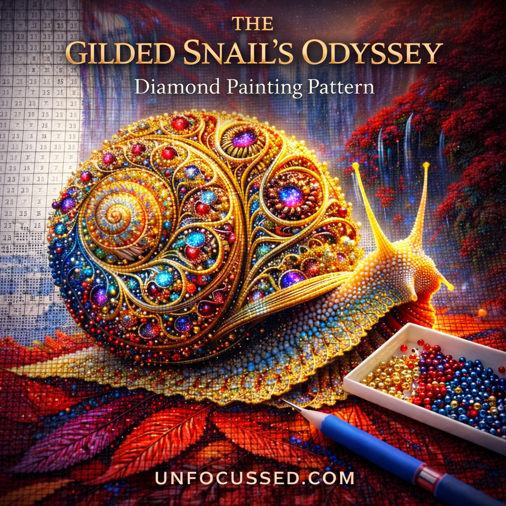 The Gilded Snail’s Odyssey Diamond Art Pattern
