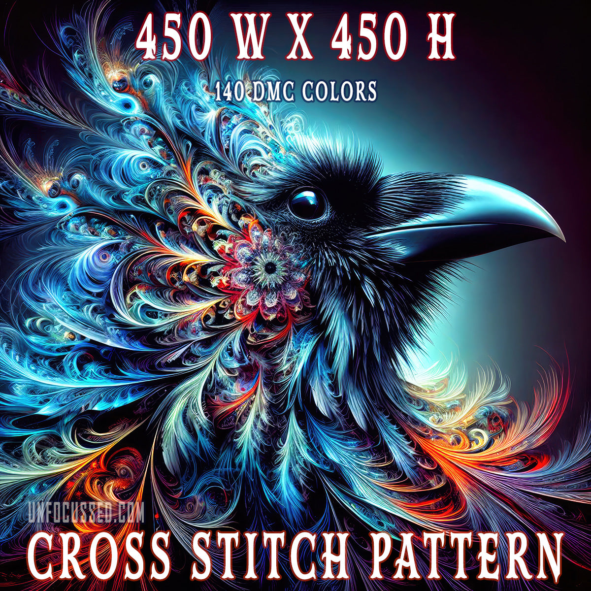 The Illusionary Crow Cross Stitch Pattern