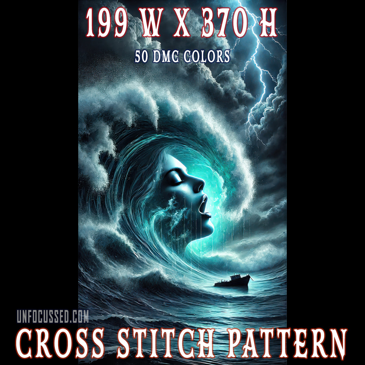 Tide of the Thunder Queen Cross Stitch Pattern