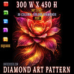 Velvet Phoenix Bloom Diamond Art Pattern