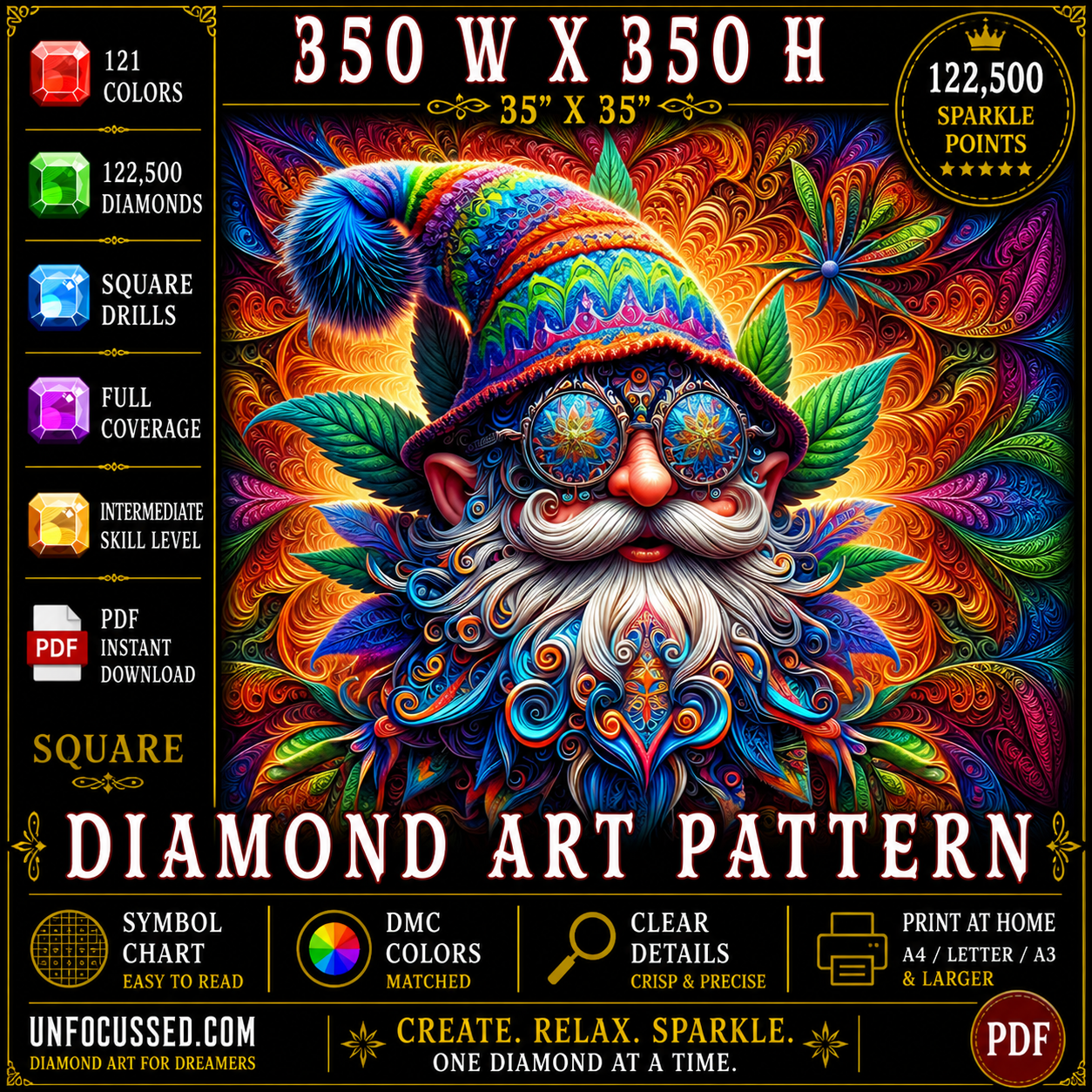 Visions of Verdant Whimsy Diamond Art Pattern