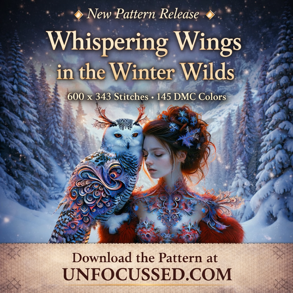 Whispering Wings in the Winter Wilds Cross Stitch Pattern