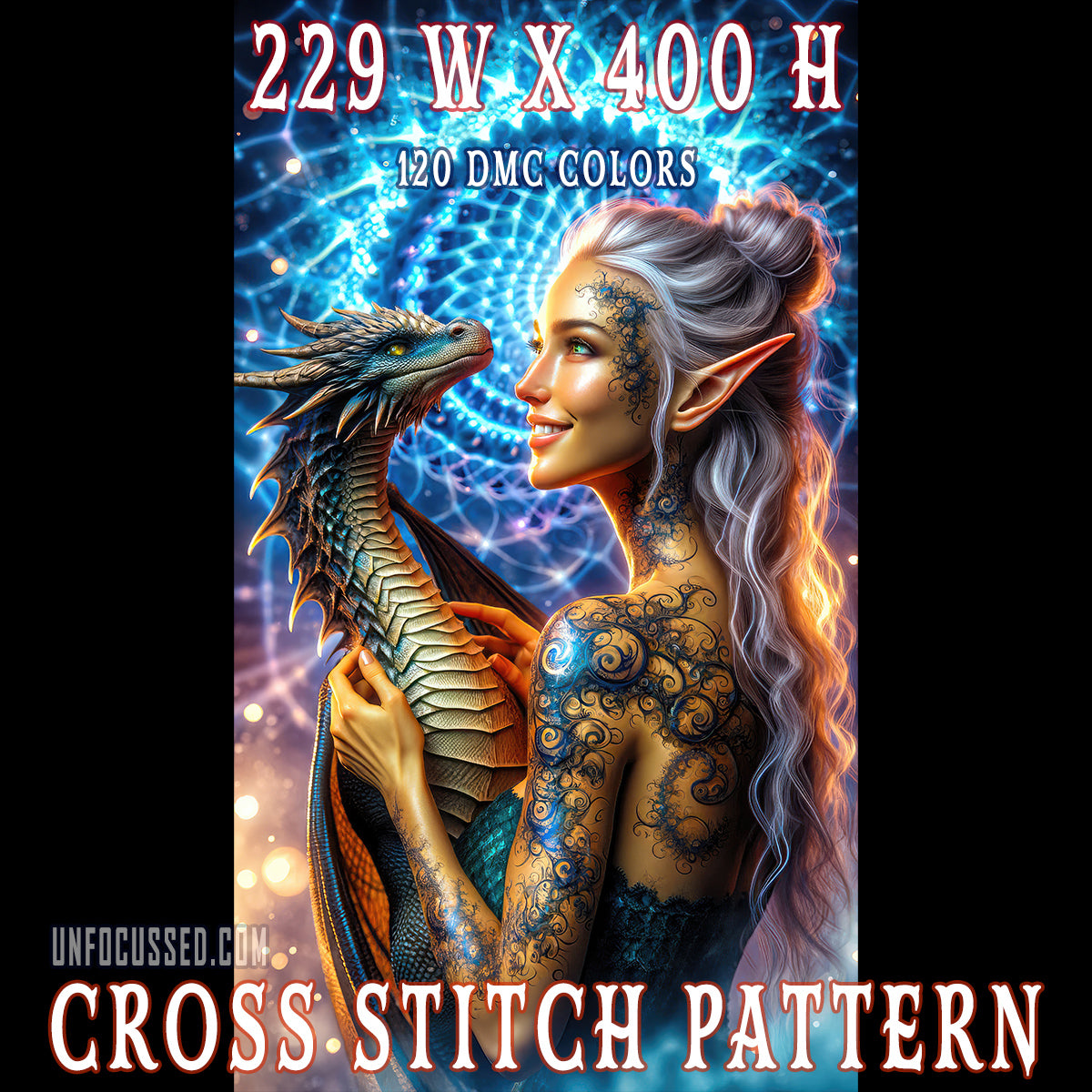 Whispers of the Cosmic Bond Cross Stitch Pattern
