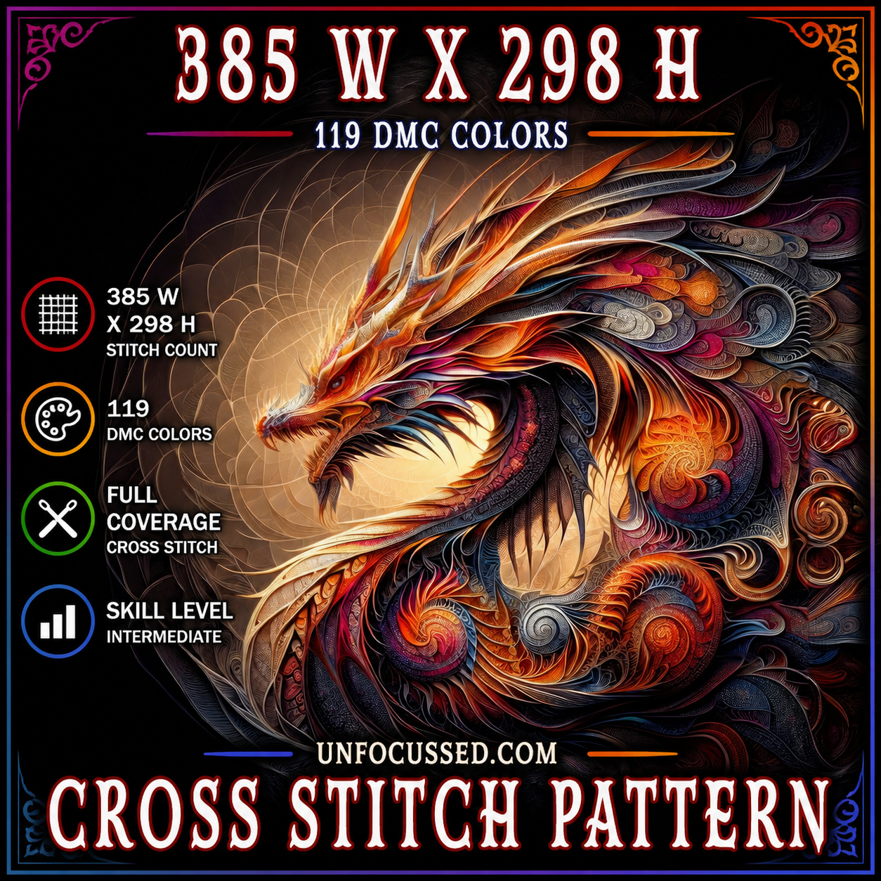 Whorls of the Wyrmling Cross Stitch Pattern